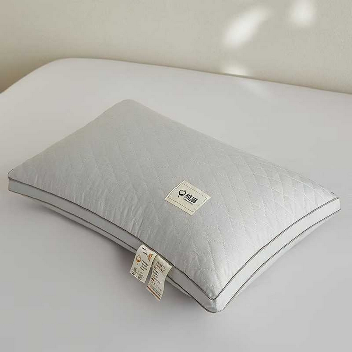 木子晗 2025新款棉麻枕头枕芯 灰色