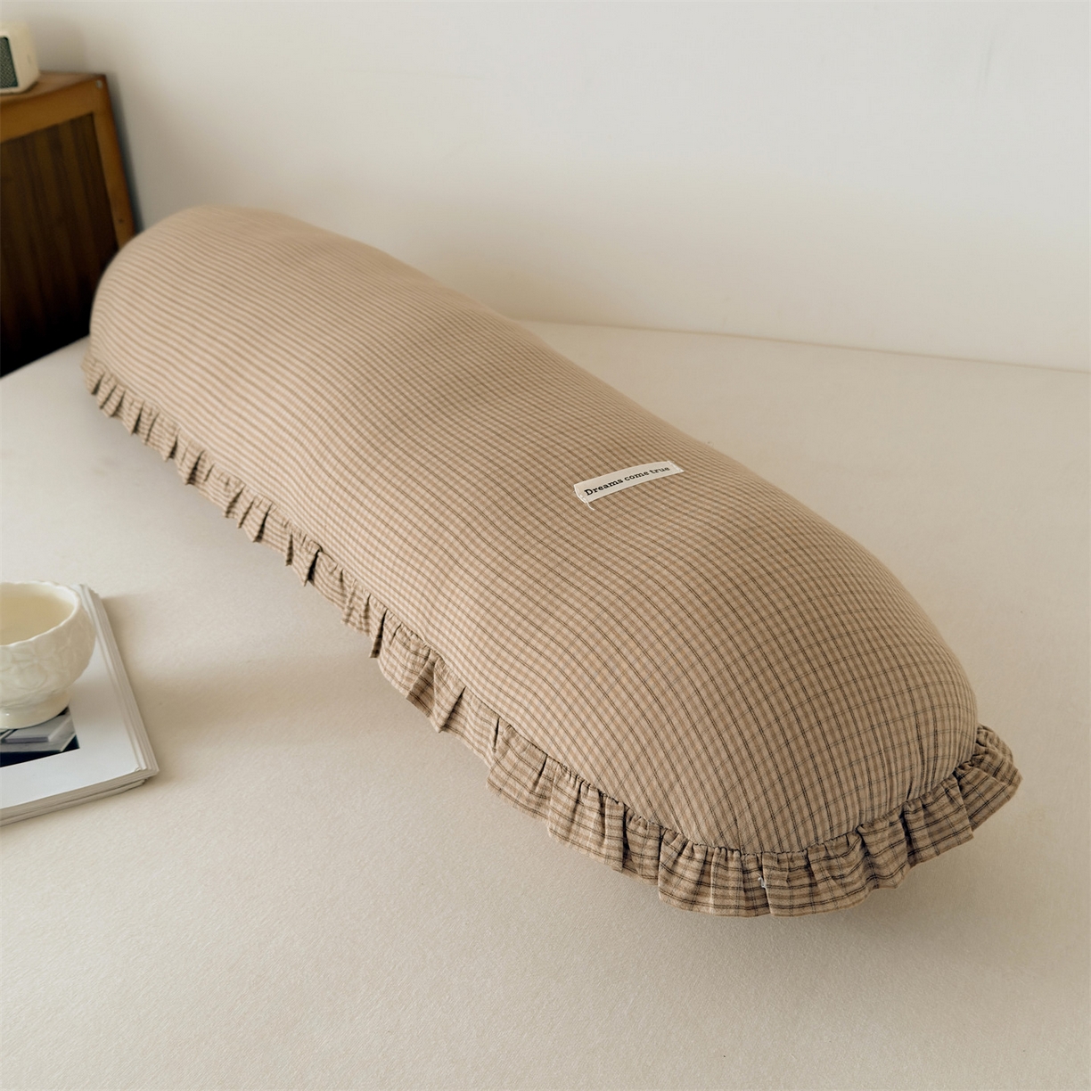 91家纺网 家纺一手货源 找家纺 麦肯锡 2025新款美拉德系列长条抱枕夹腿抱枕 卡其【产品图】/对