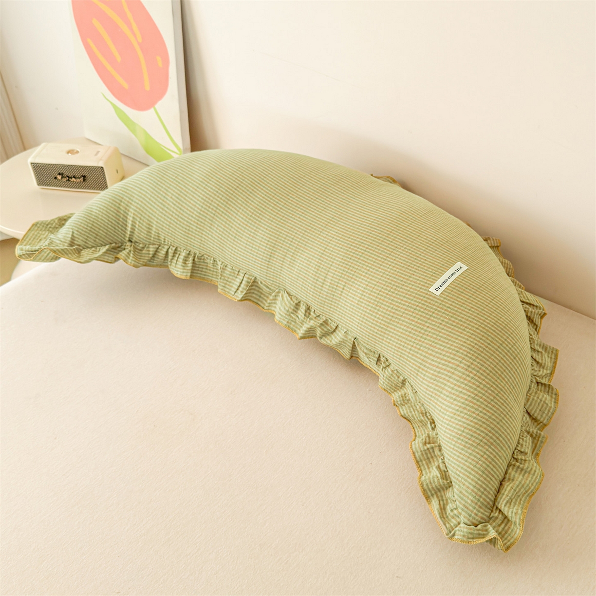 麦肯锡 2025新款美拉德系列月亮抱枕夹腿抱枕 奶黄【产品图】/对