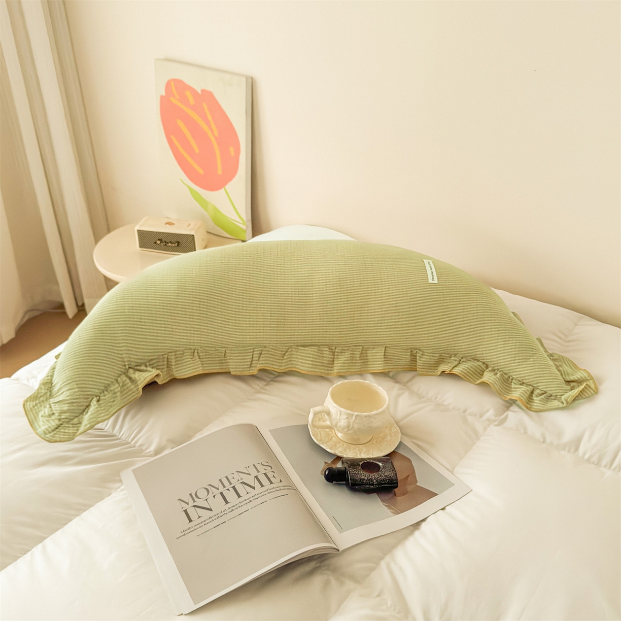 91家纺网 家纺一手货源 找家纺 麦肯锡 2025新款美拉德系列月亮抱枕夹腿抱枕 奶黄【产品图】/对