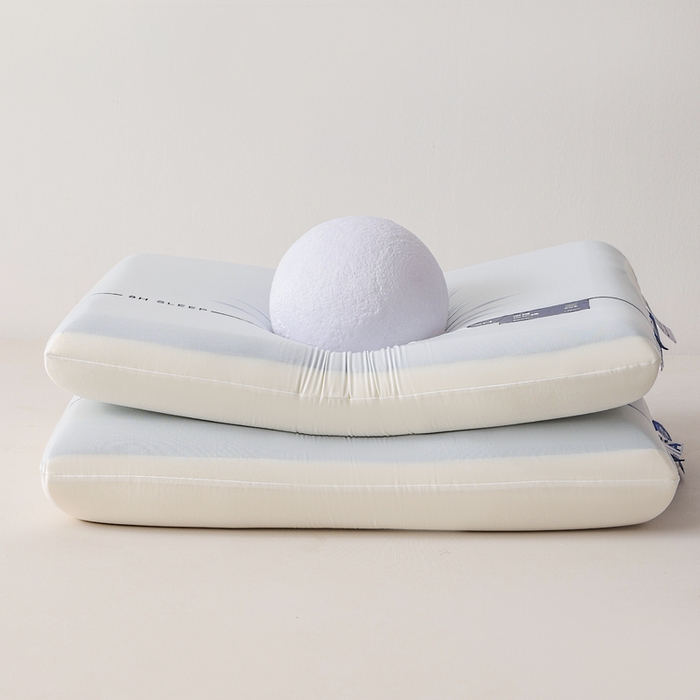 91家纺网 家纺一手货源 找家纺 蝶飞舞 2025新款8H款酒店同款民宿深睡零压力慢回弹云朵记忆枕枕头直播热款  枕芯可定制Lo 蓝白