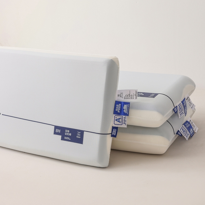 91家纺网 家纺一手货源 找家纺 蝶飞舞 2025新款8H款酒店同款民宿深睡零压力慢回弹云朵记忆枕枕头直播热款  枕芯可定制Lo 蓝白