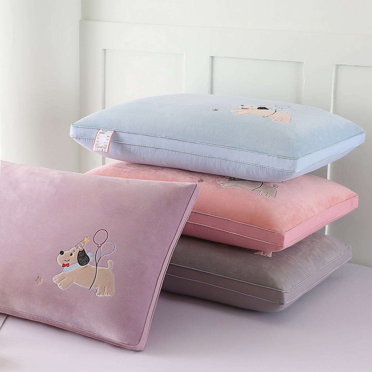 91家纺网 家纺一手货源 找家纺 永乐枕芯 2025新款热绒款贴布绣枕头枕芯 组合图