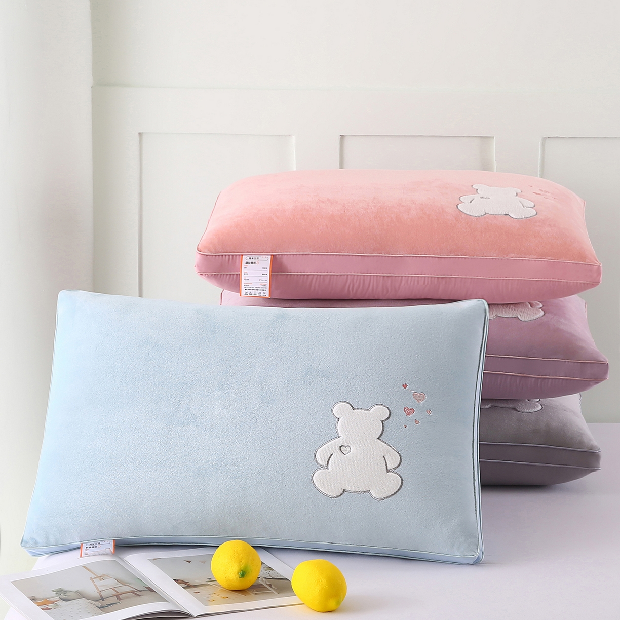 91家纺网 家纺一手货源 找家纺 永乐枕芯 2025新款热绒款贴布绣枕头枕芯 组合图