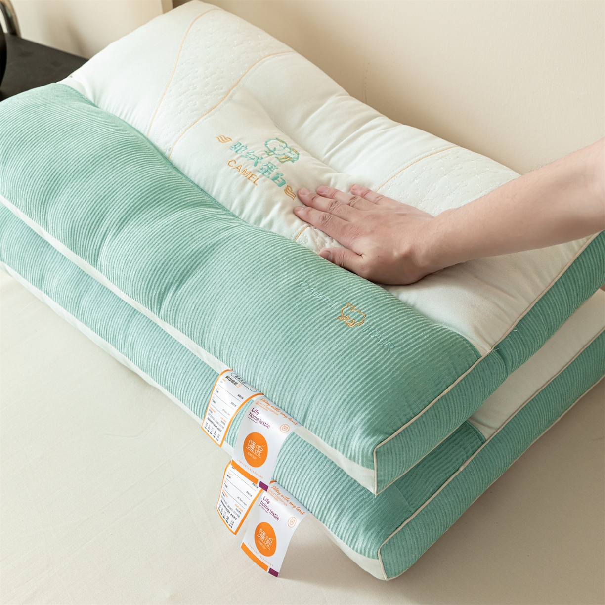 91家纺网 家纺一手货源 找家纺 （总）永乐枕芯 2025新款驼绒蛋白枕枕头枕芯