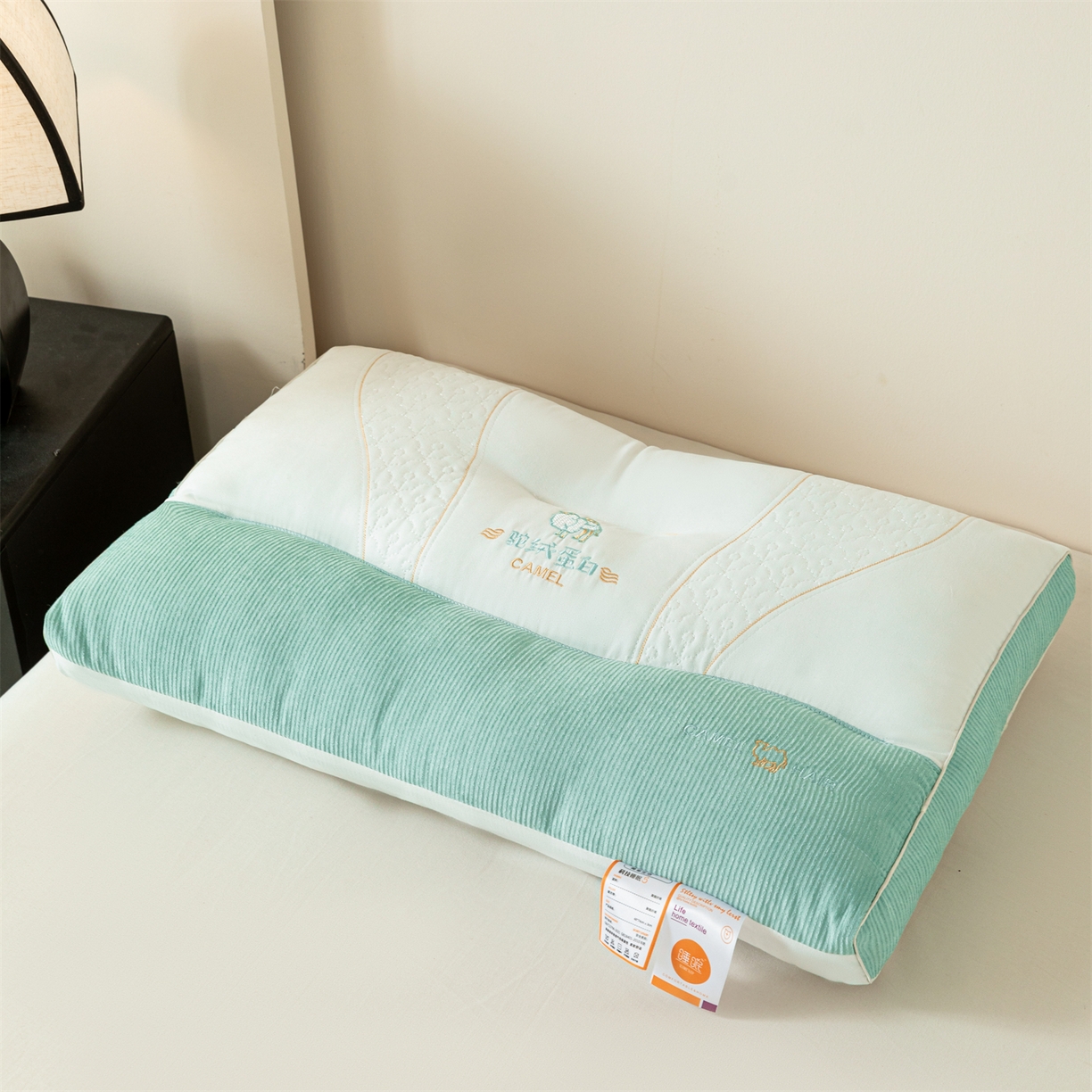 永乐枕芯 2025新款驼绒蛋白枕枕头枕芯 绿色