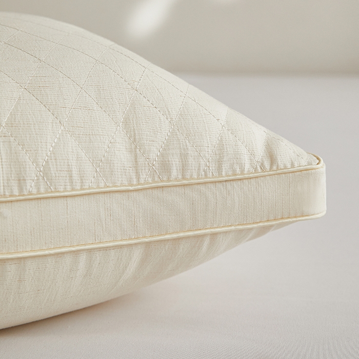 91家纺网 家纺一手货源 找家纺 永乐枕芯 2025新款棉麻枕高枕成人枕学生枕芯宿舍枕头枕芯 白色