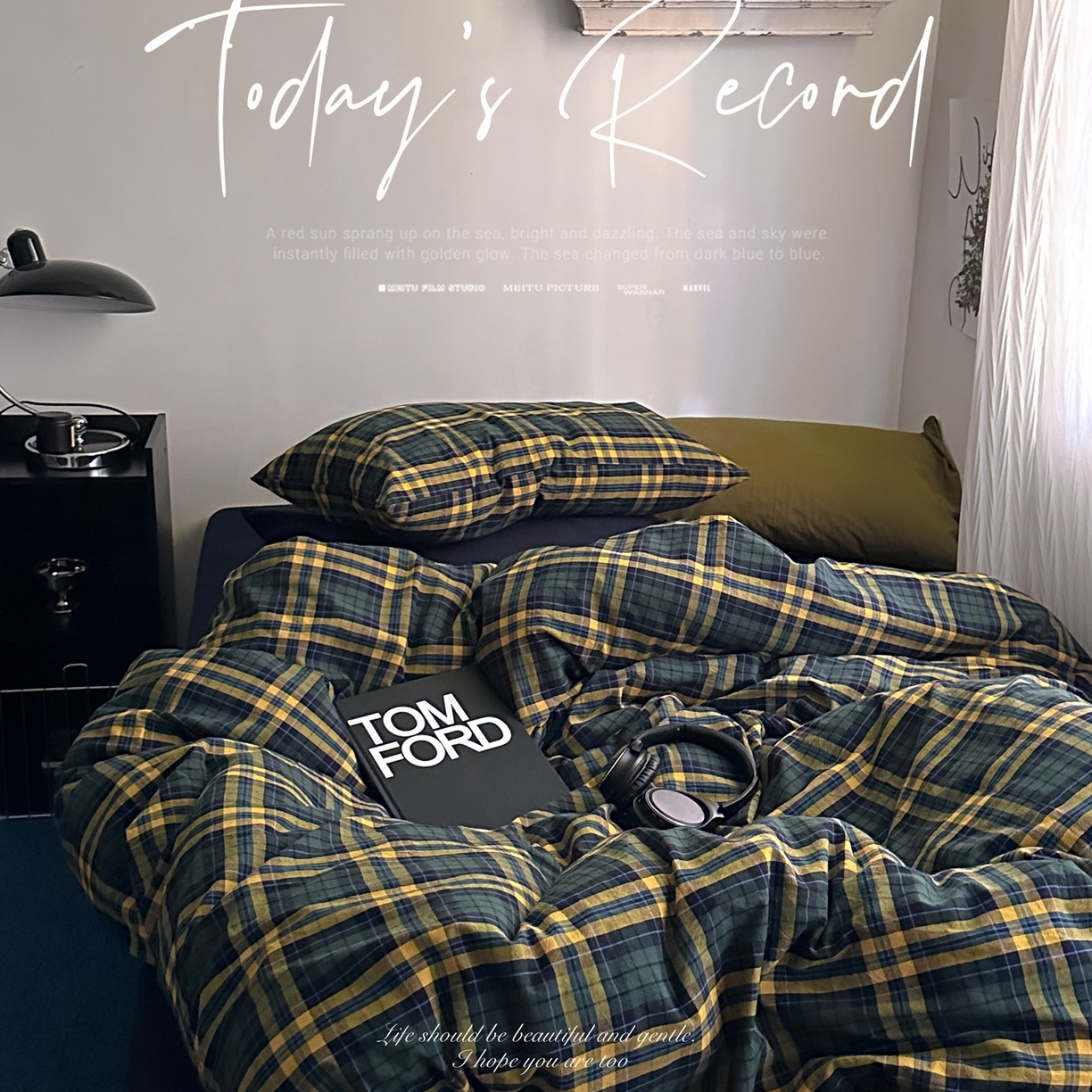 91家纺网 家纺一手货源 找家纺 柚可家居 2026新款色织水洗棉全棉四件套-查尔斯诗集 （券后标准不低于258元，加大不低于278元）会员-5元 查尔斯诗集（枕套格子+橄榄绿）