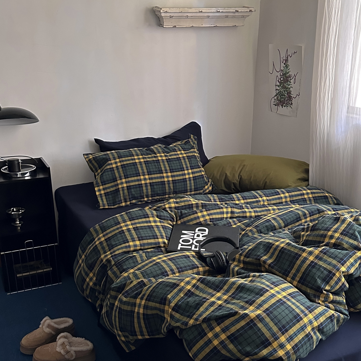 91家纺网 家纺一手货源 找家纺 （总）柚可家居 2026新款色织水洗棉全棉四件套-查尔斯诗集 （券后标准不低于258元，加大不低于278元）会员-5元