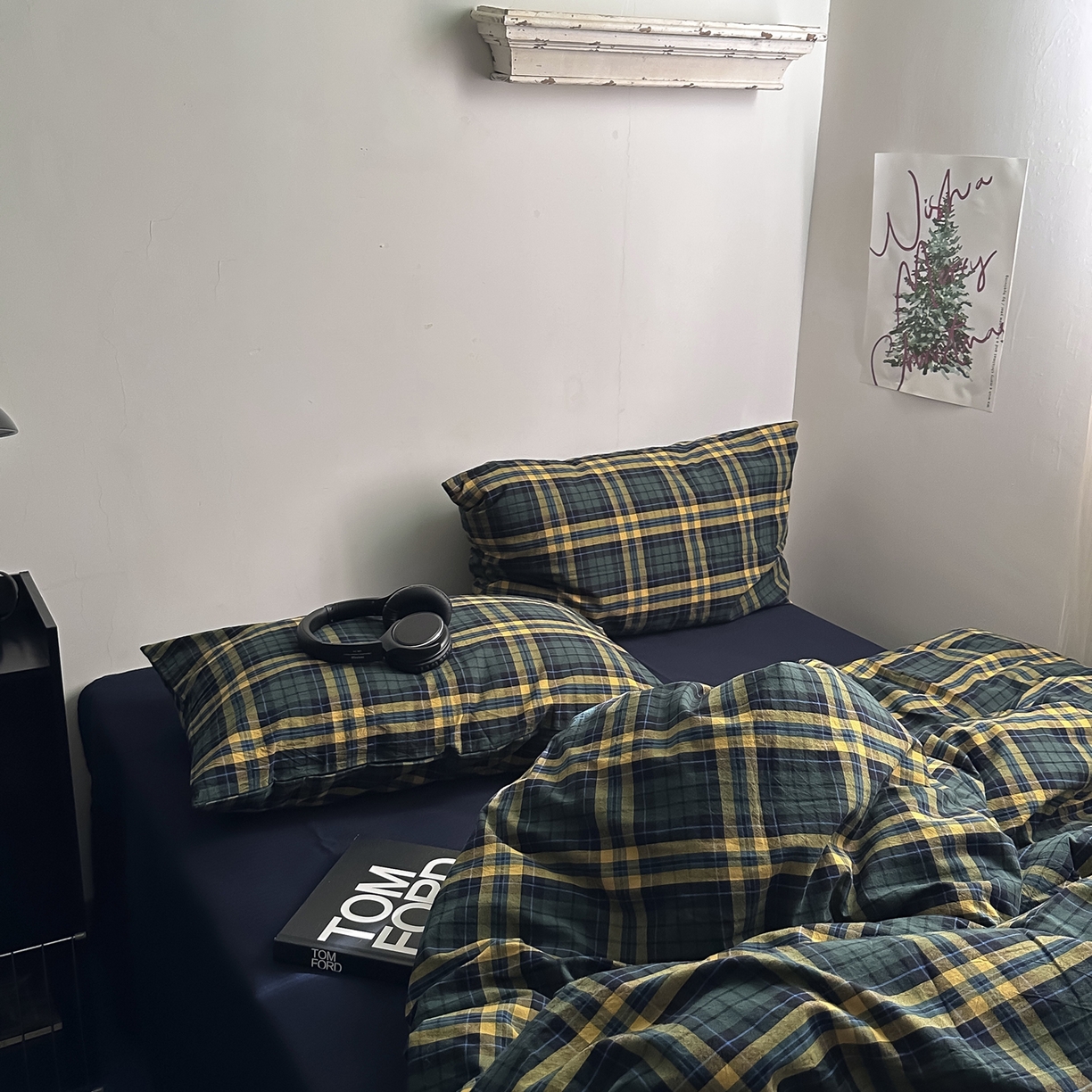 91家纺网 家纺一手货源 找家纺 柚可家居 2026新款色织水洗棉全棉四件套-查尔斯诗集 （券后标准不低于258元，加大不低于278元）会员-5元 查尔斯诗集（枕套格子）