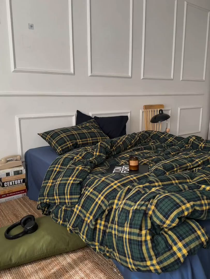 91家纺网 家纺一手货源 找家纺 （总）柚可家居 2026新款色织水洗棉全棉四件套-鹿岛屋（券后标准不低于258元，加大不低于278元）会员-5元