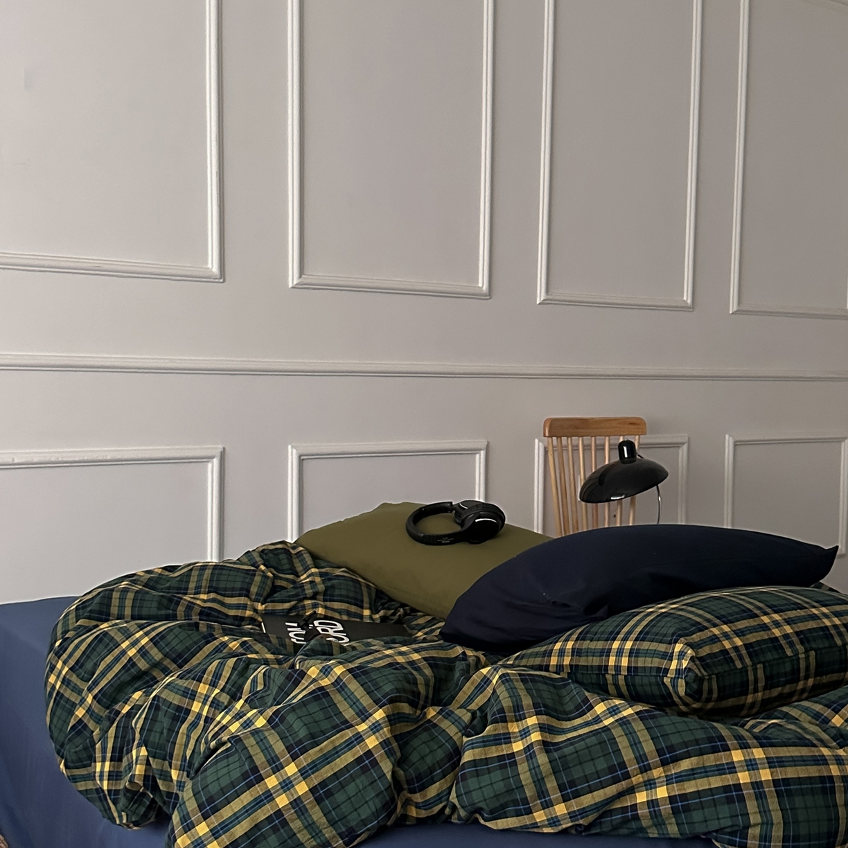 91家纺网 家纺一手货源 找家纺 柚可家居 2026新款色织水洗棉全棉四件套-鹿岛屋（券后标准不低于258元，加大不低于278元）会员-5元 鹿岛屋（枕套藏蓝+橄榄绿）