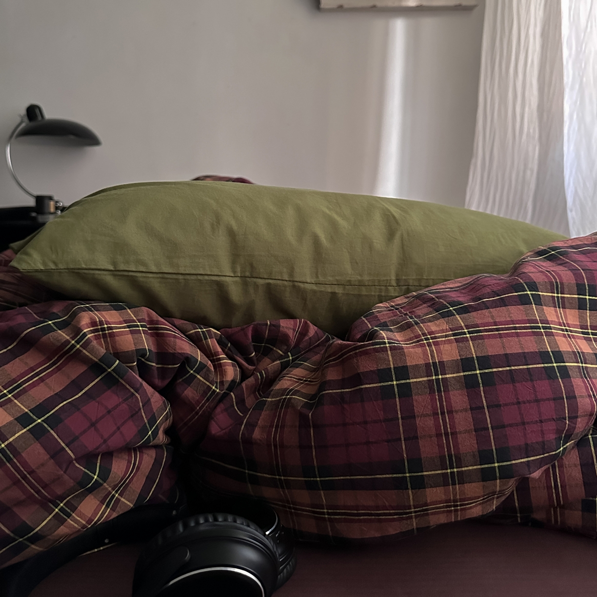 91家纺网 家纺一手货源 找家纺 柚可家居 2026新款色织水洗棉全棉四件套-落日西雅图（券后标准不低于258元，加大不低于278元）会员-5元 落日西雅图（枕套橄榄绿+拿铁）