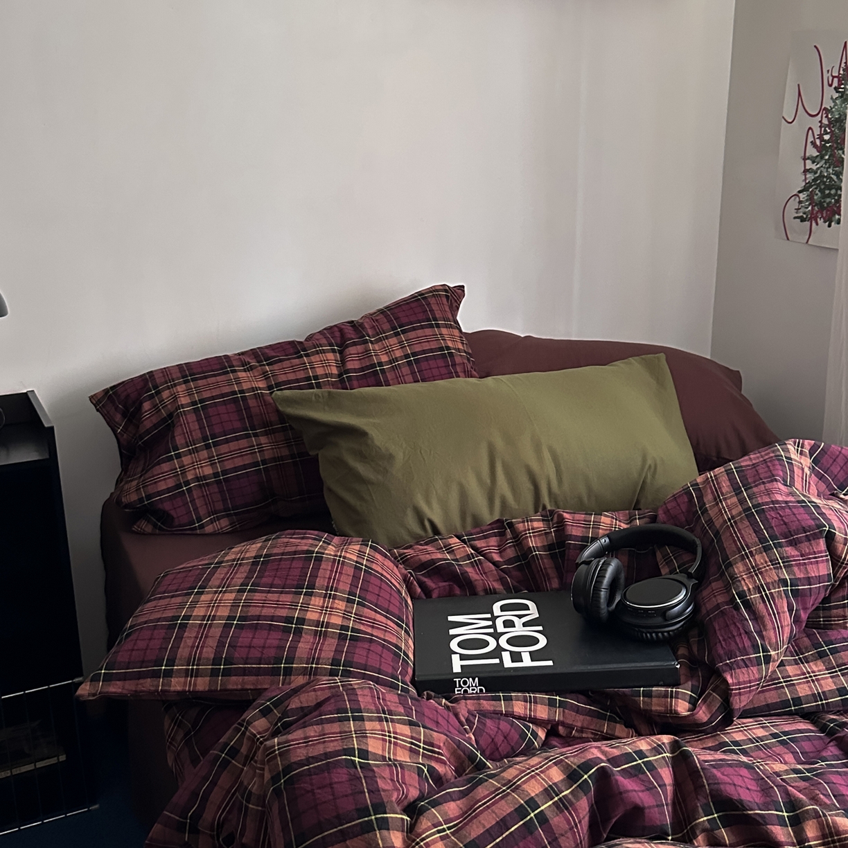 91家纺网 家纺一手货源 找家纺 柚可家居 2026新款色织水洗棉全棉四件套-落日西雅图（券后标准不低于258元，加大不低于278元）会员-5元 落日西雅图（枕套格子+ 橄榄绿）