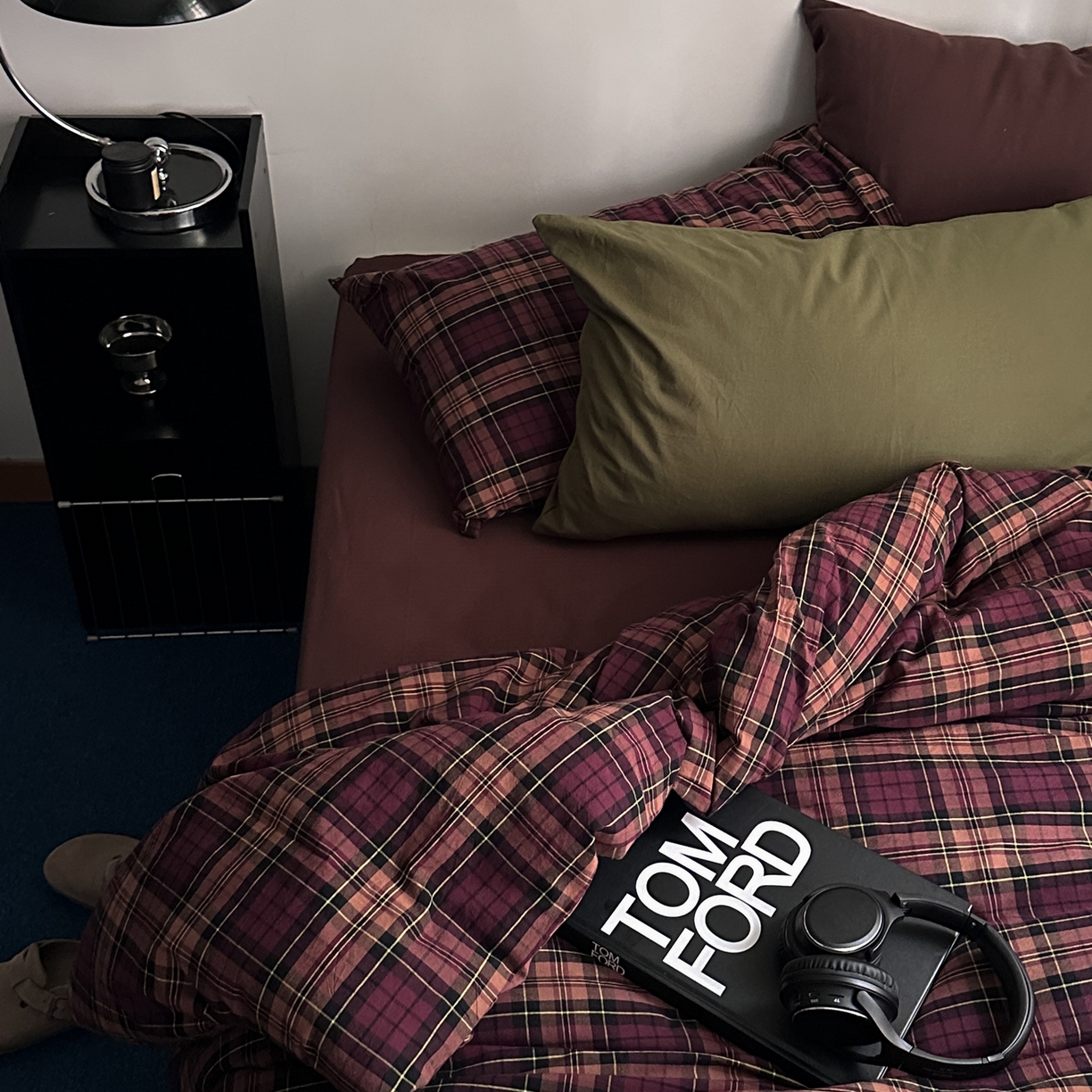 91家纺网 家纺一手货源 找家纺 柚可家居 2026新款色织水洗棉全棉四件套-落日西雅图（券后标准不低于258元，加大不低于278元）会员-5元 落日西雅图（枕套格子+ 橄榄绿）