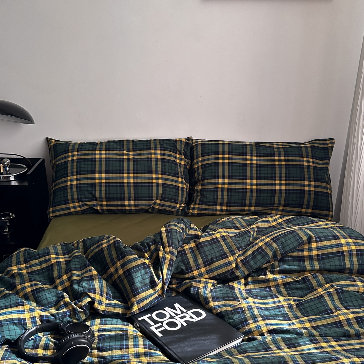 柚可家居 2026新款色织水洗棉全棉四件套-弥生树（券后标准不低于258元，加大不低于278元）会员-5元 弥生树（枕套格子）