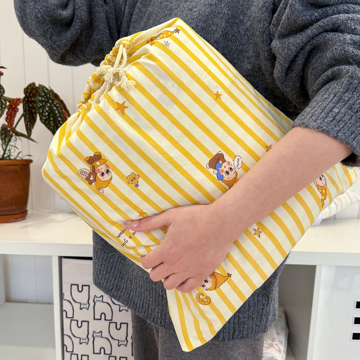 竹合家纺 2026新款春款A类古法水洗仿棉云感棉小布袋四件套 星宝