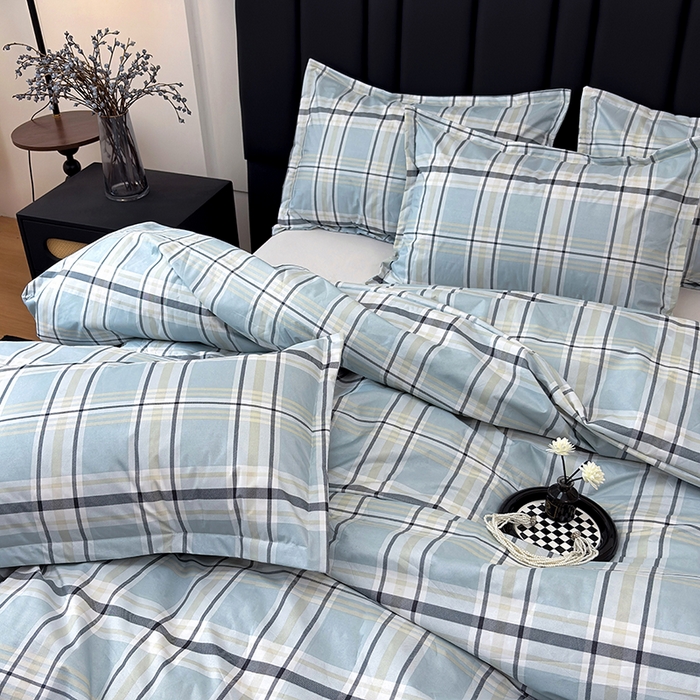 91家纺网 家纺一手货源 找家纺 茗婷家纺 2025新款防水隔尿被套可水洗机洗瘫痪老人宠物专用被套三四件套 霁青色