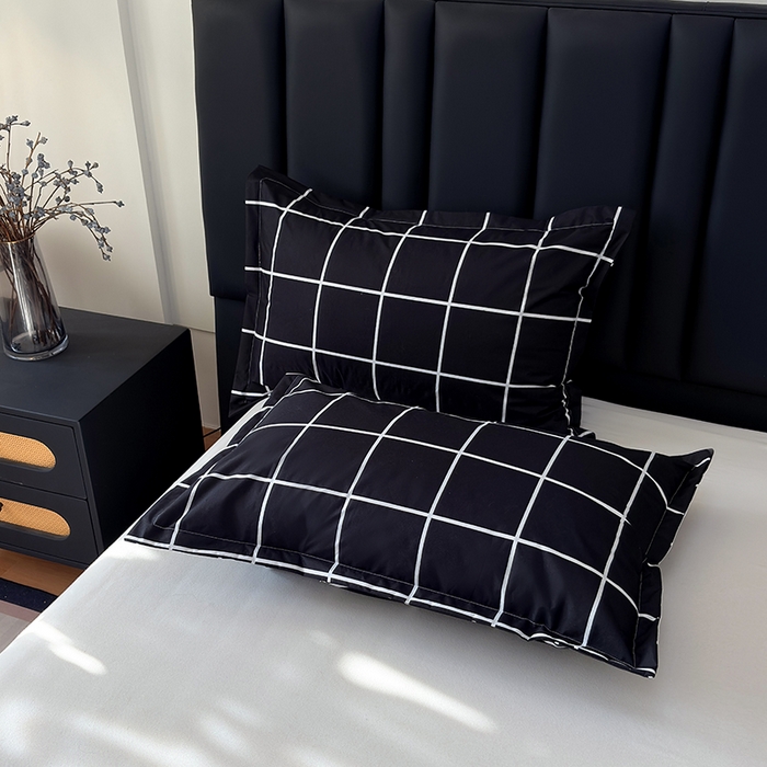 91家纺网 家纺一手货源 找家纺 茗婷家纺 2025新款防水隔尿被套可水洗机洗瘫痪老人宠物专用被套三四件套 黑白格