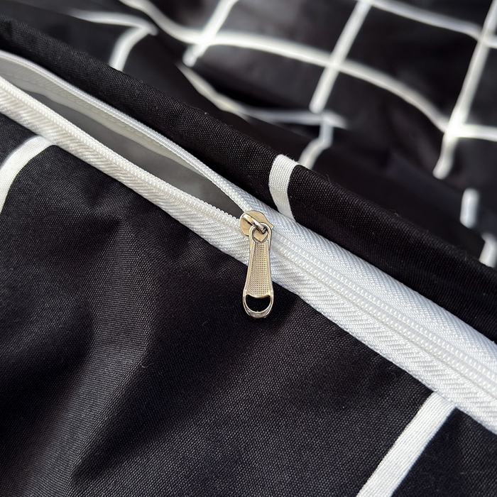 91家纺网 家纺一手货源 找家纺 茗婷家纺 2025新款防水隔尿被套可水洗机洗瘫痪老人宠物专用被套三四件套 黑白格