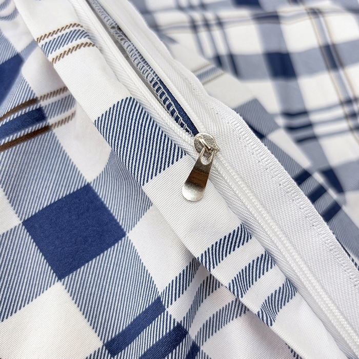 91家纺网 家纺一手货源 找家纺 茗婷家纺 2025新款防水隔尿被套可水洗机洗瘫痪老人宠物专用被套三四件套 经典蓝白格