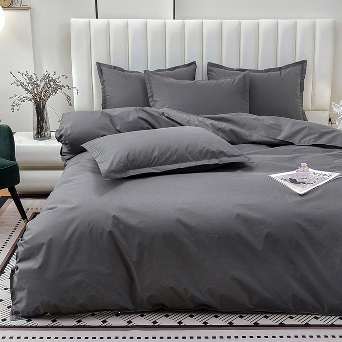 91家纺网 家纺一手货源 找家纺 茗婷家纺 2025新款防水隔尿被套可水洗机洗瘫痪老人宠物专用被套三四件套 深灰