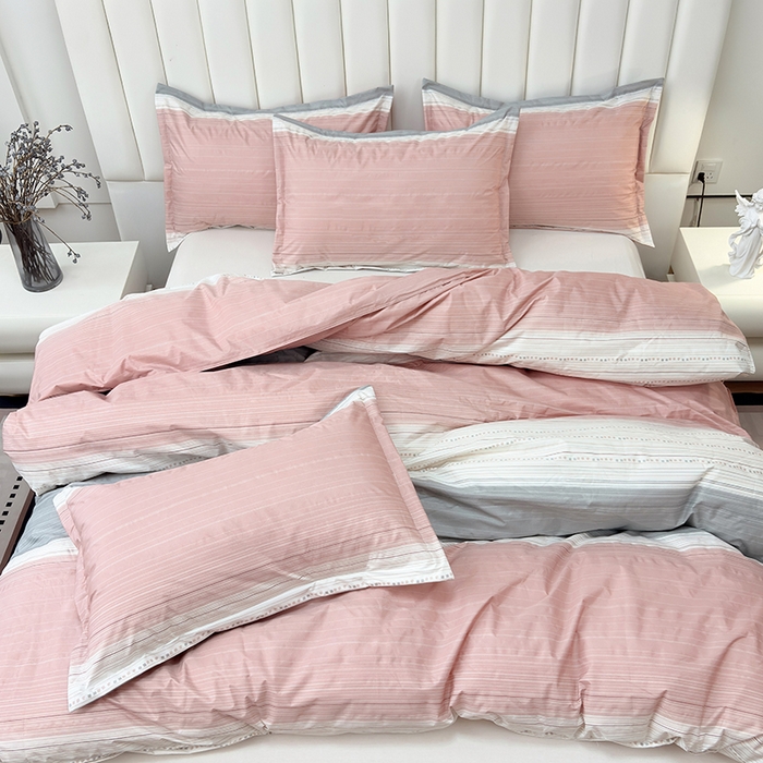 91家纺网 家纺一手货源 找家纺 茗婷家纺 2025新款防水隔尿被套可水洗机洗瘫痪老人宠物专用被套三四件套 条纹