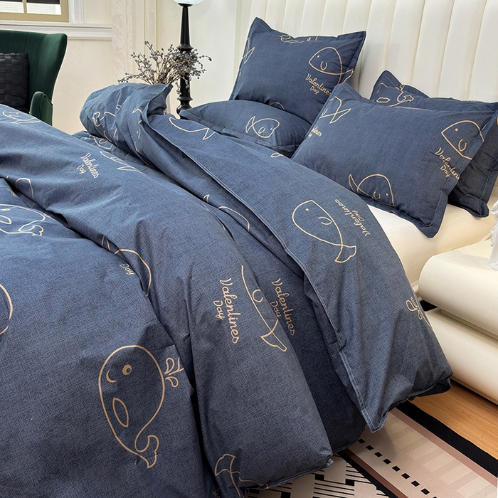 91家纺网 家纺一手货源 找家纺 茗婷家纺 2025新款防水隔尿被套可水洗机洗瘫痪老人宠物专用被套三四件套 小鲸鱼