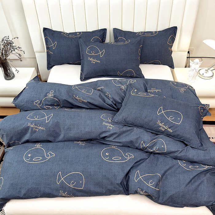 91家纺网 家纺一手货源 找家纺 茗婷家纺 2025新款防水隔尿被套可水洗机洗瘫痪老人宠物专用被套三四件套 小鲸鱼