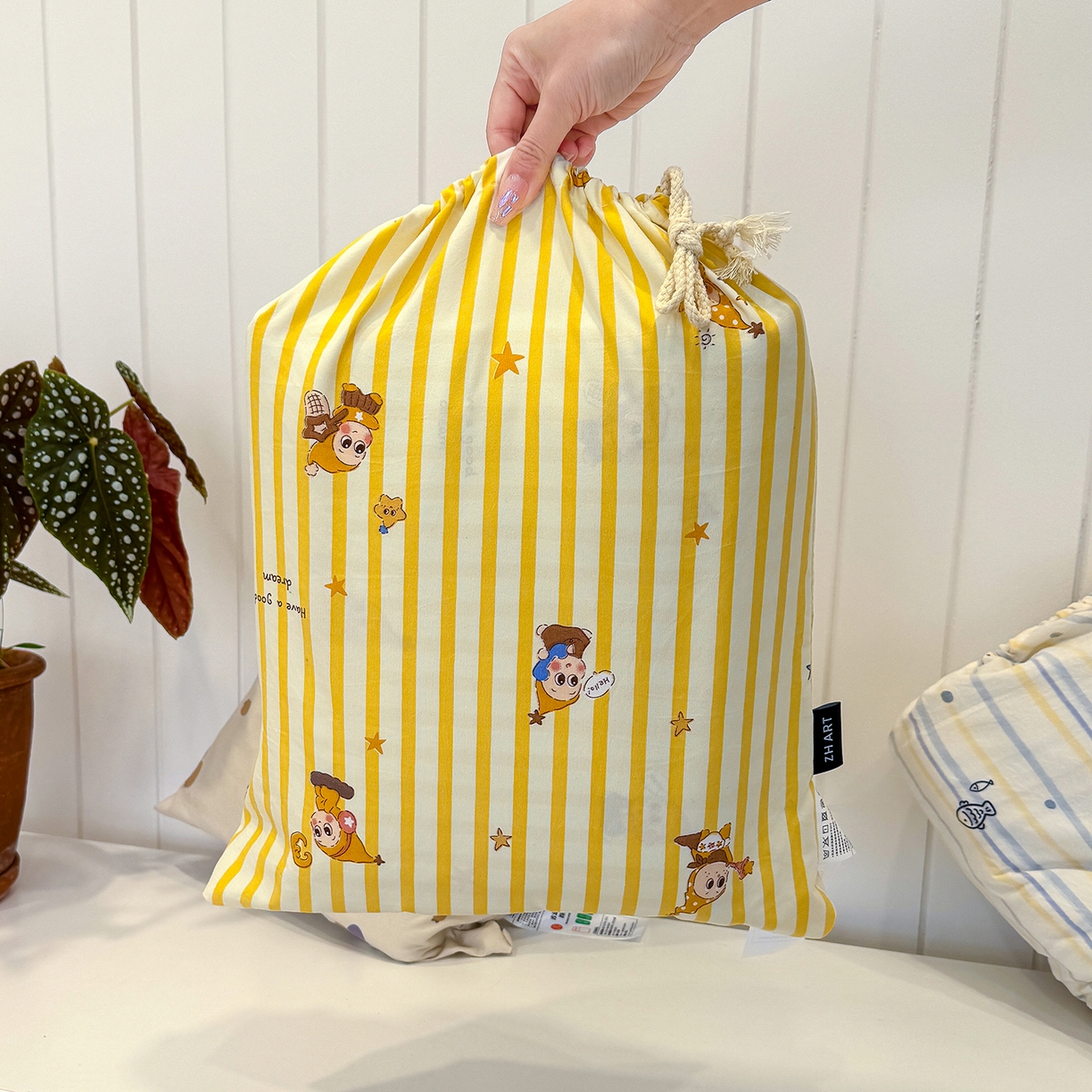 91家纺网 家纺一手货源 找家纺 （总）竹合家纺 2026新款春款A类古法水洗仿棉云感棉小布袋四件套