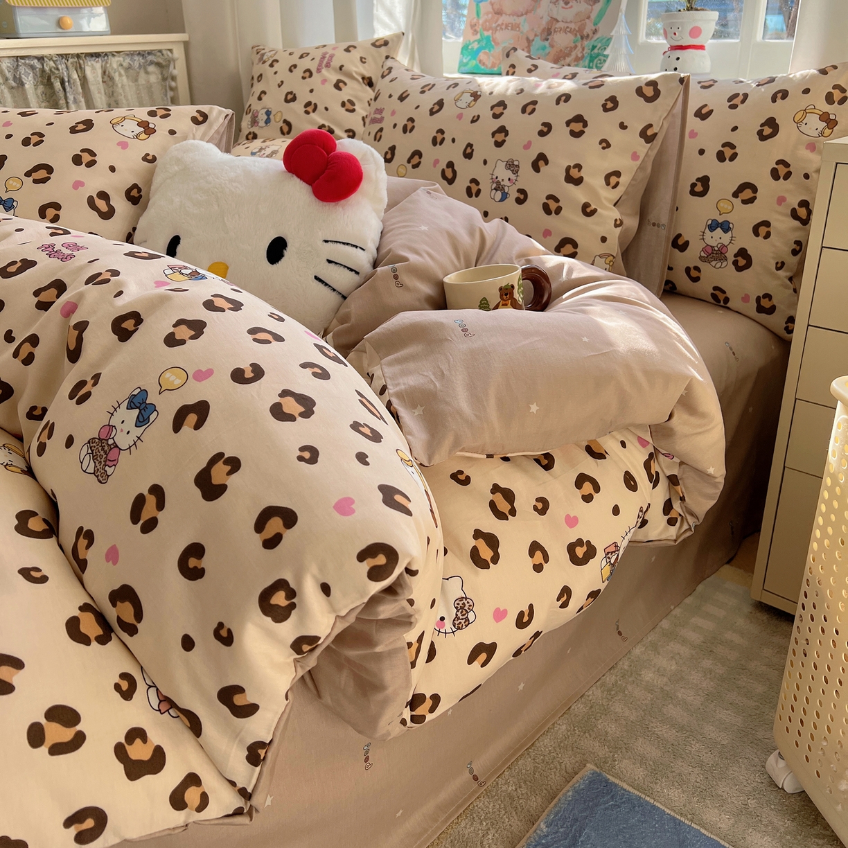 91家纺网 家纺一手货源 找家纺 （总）六巷胡同 2026春夏新款INS卡通基础款全棉纯棉四件套-系列一