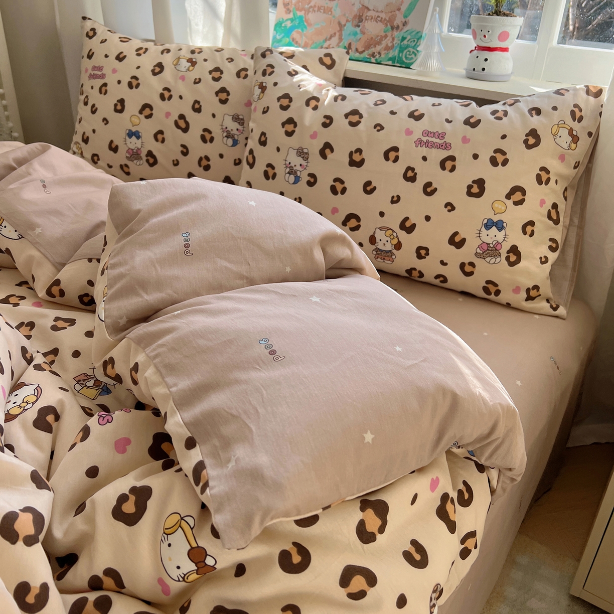 91家纺网 家纺一手货源 找家纺 （总）六巷胡同 2026春夏新款INS卡通基础款全棉纯棉四件套-系列一