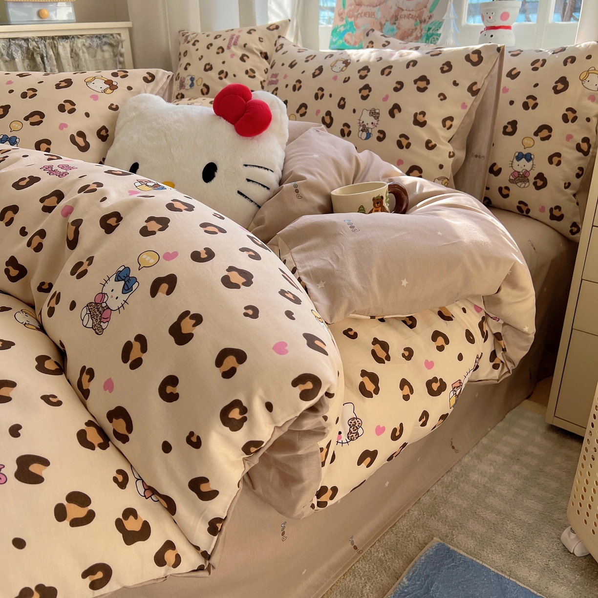 91家纺网 家纺一手货源 找家纺 （总）六巷胡同 2026春夏新款INS卡通基础款全棉纯棉四件套-系列一