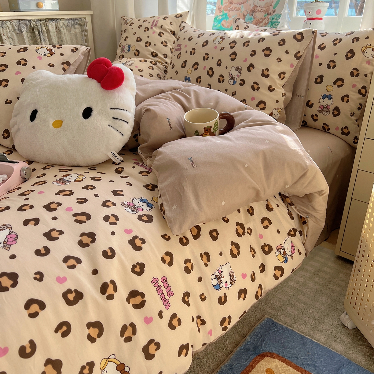 91家纺网 家纺一手货源 找家纺 （总）六巷胡同 2026春夏新款INS卡通基础款全棉纯棉四件套-系列一