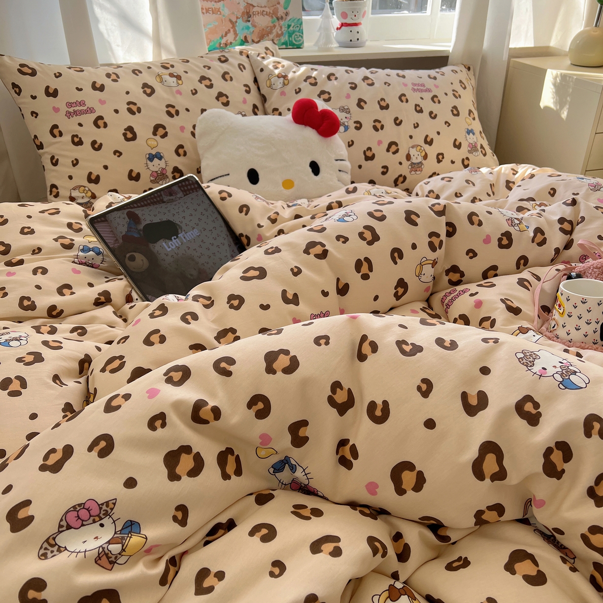 91家纺网 家纺一手货源 找家纺 （总）六巷胡同 2026春夏新款INS卡通基础款全棉纯棉四件套-系列一