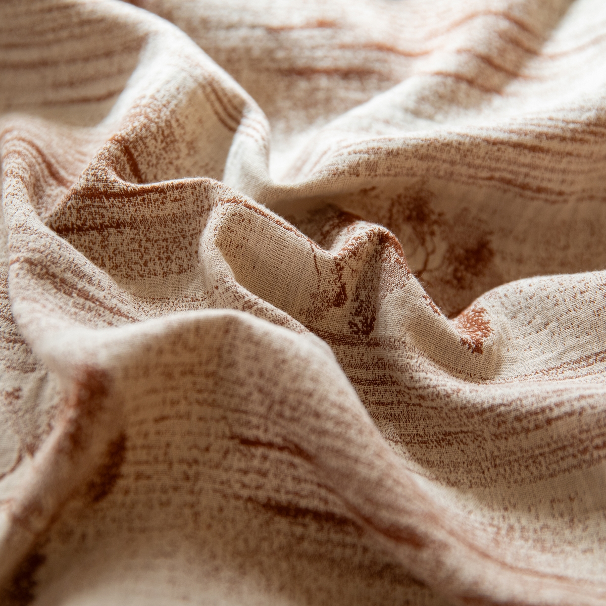 91家纺网 家纺一手货源 找家纺 （总）仰望棉麻双层纱供应链 2025新款全棉纯棉色织提花双层纱四件套-枝漫