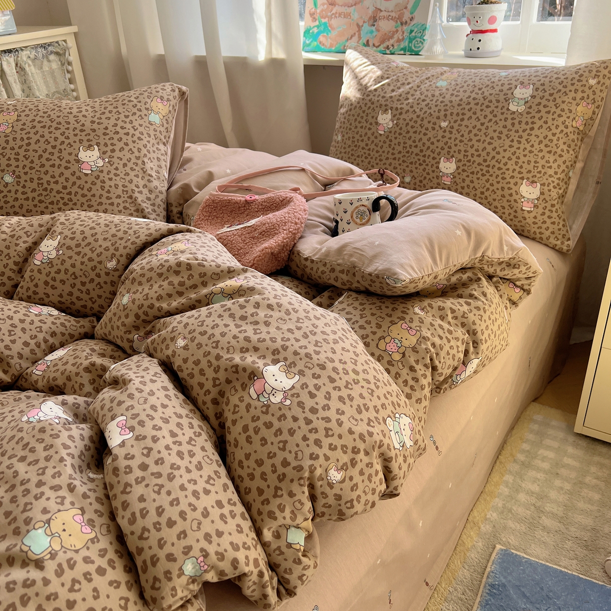 91家纺网 家纺一手货源 找家纺 （总）六巷胡同 2026春夏新款INS卡通基础款全棉纯棉四件套-系列一