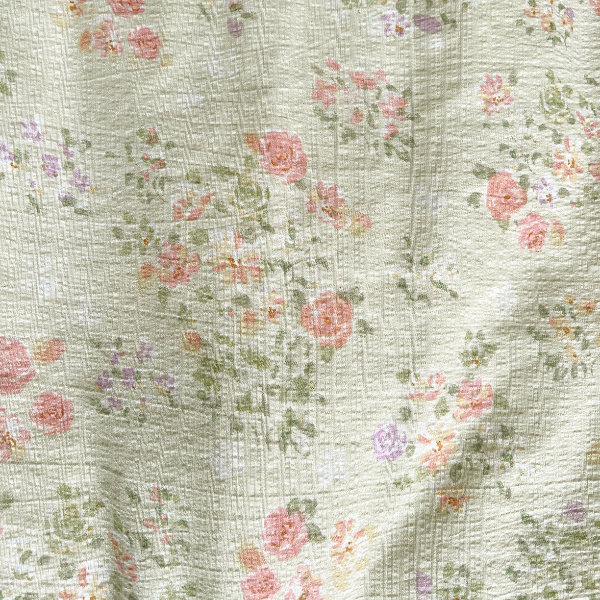 91家纺网 家纺一手货源 找家纺 一比一 2026新款云感皱皱双层纱四件套-全棉花边款【控价99元销售】半夏绿