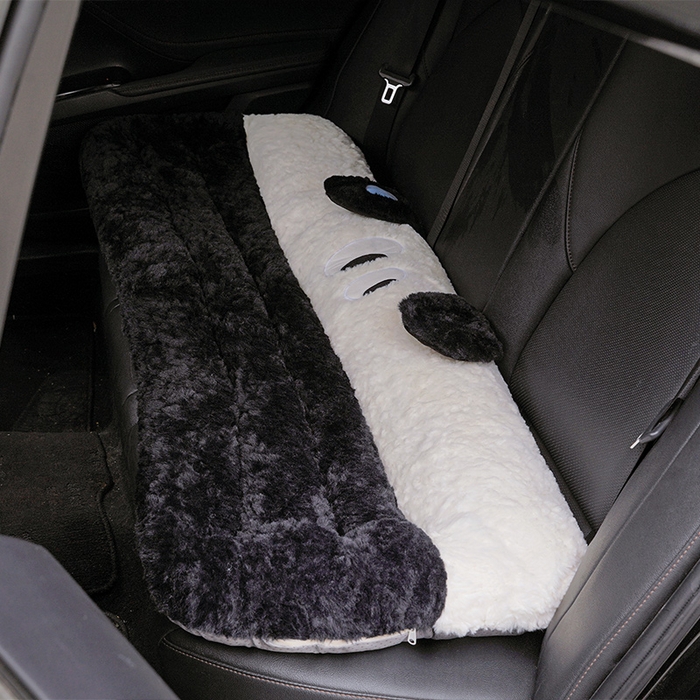 仟亿莱 2025新款大眼仔刷花汽车坐垫 大眼仔白狗-后排坐垫