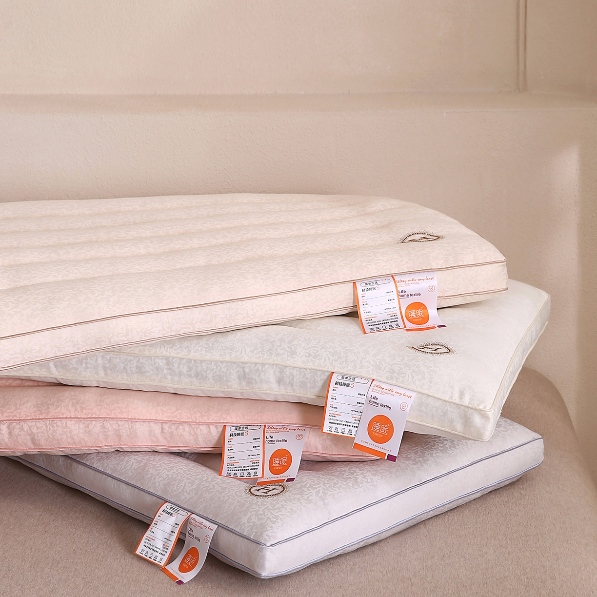 91家纺网 家纺一手货源 找家纺 （总）橘夏家纺 2025新款提花款低枕枕头枕芯