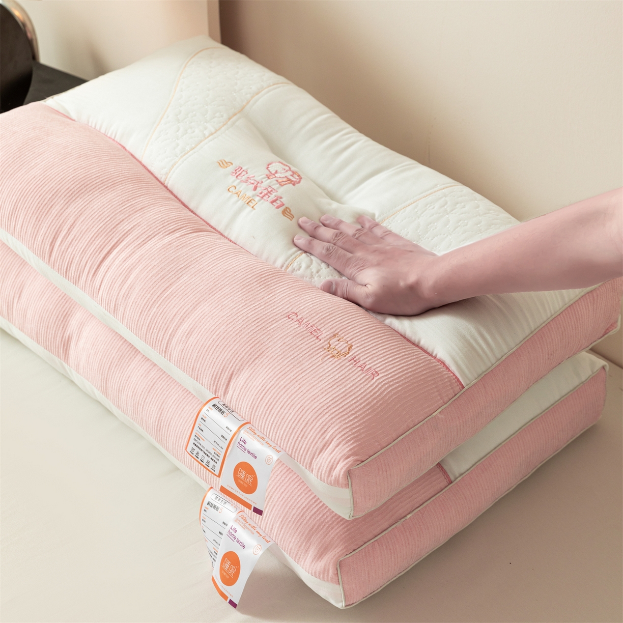 91家纺网 家纺一手货源 找家纺 （总）橘夏家纺 2025新款驼绒蛋白枕枕头枕芯