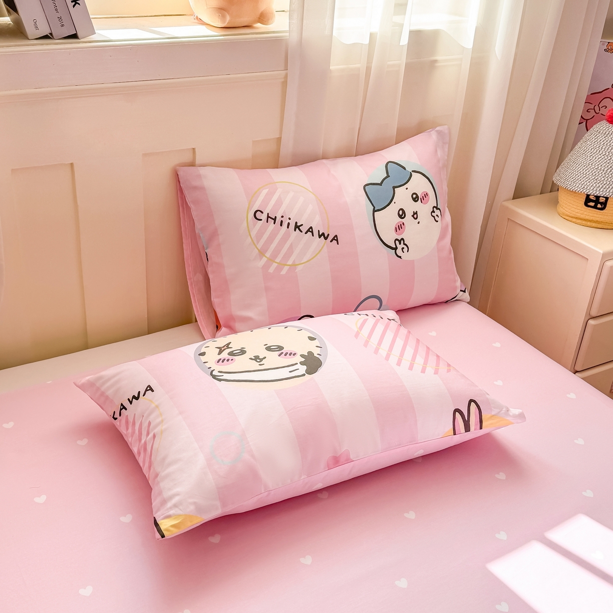 91家纺网 家纺一手货源 找家纺 博雅 2025新款吉伊卡哇正版授权全棉卡通印花四件套 家族吉伊卡哇