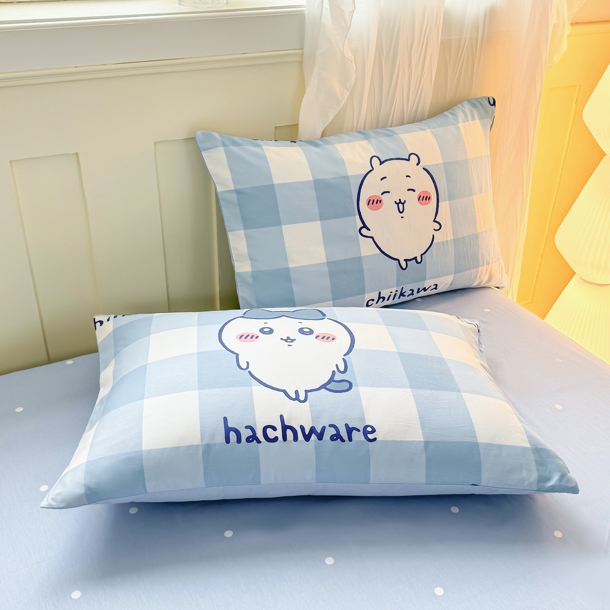 91家纺网 家纺一手货源 找家纺 博雅 2025新款吉伊卡哇正版授权全棉卡通印花四件套 蓝格吉伊卡哇