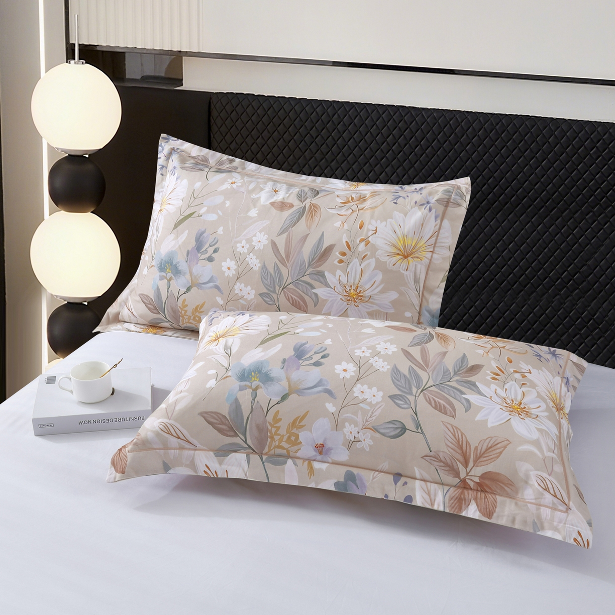 益利多 2025新款纯棉A类全棉枕套加厚磨毛印花两只装枕头套信封开口48x74/50x80 亭语花间