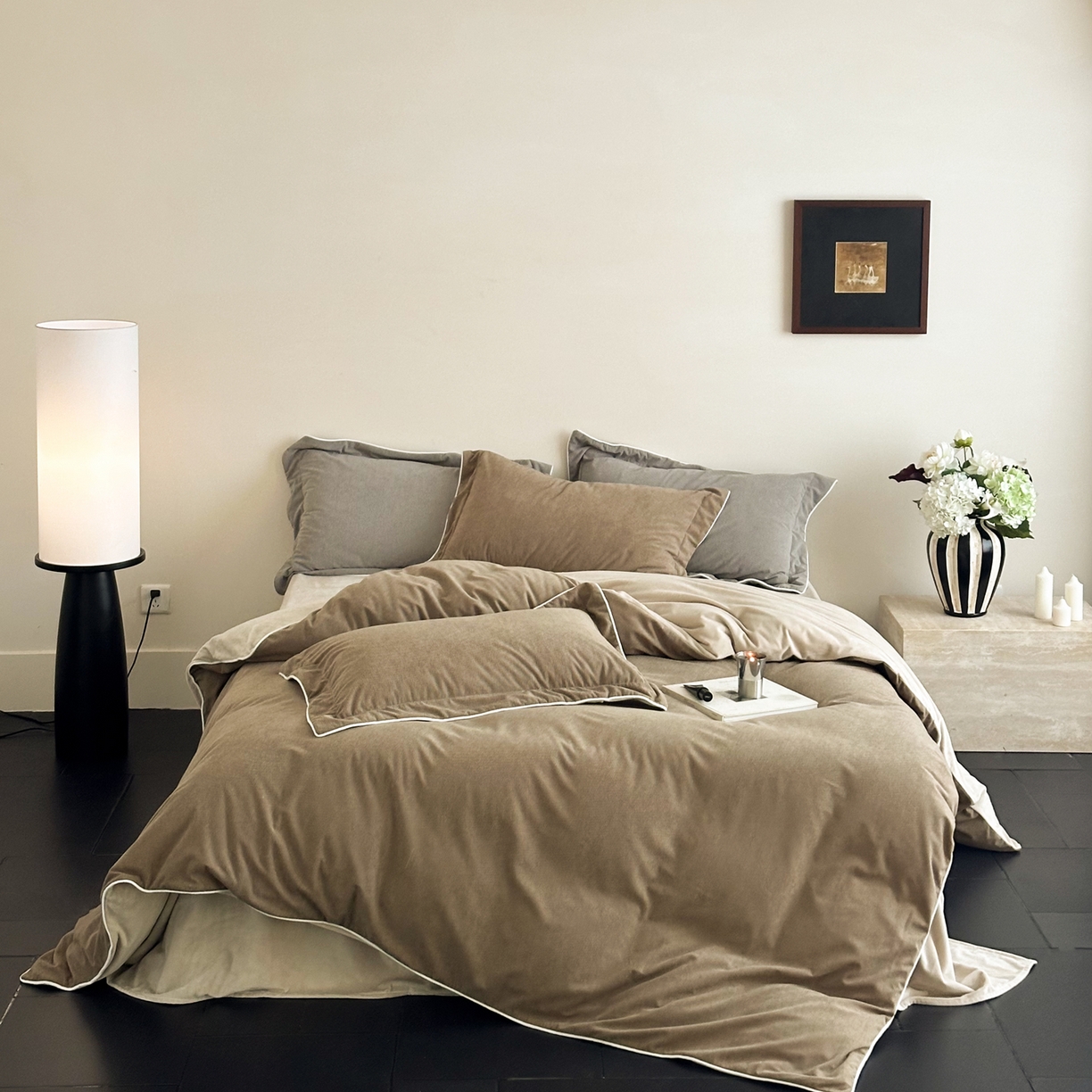 ONE TWO ONE 121 【提供买家秀】【控价商品】2025新款提花婴儿绒四件套牛奶绒被套床单枕套毛毯被罩被子被芯床品控价 【卷后标准 268 加大 288 】会员-10 沉香-棕