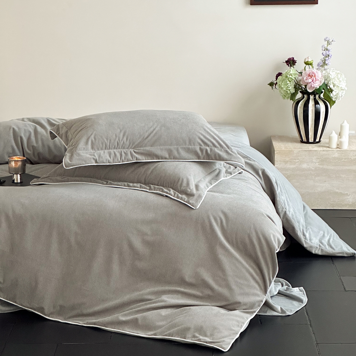 91家纺网 家纺一手货源 找家纺 ONE TWO ONE 121 【提供买家秀】【控价商品】2025新款提花婴儿绒四件套牛奶绒被套床单枕套毛毯被罩被子被芯床品控价 【卷后标准 268 加大 288 】会员-10 沉香-灰