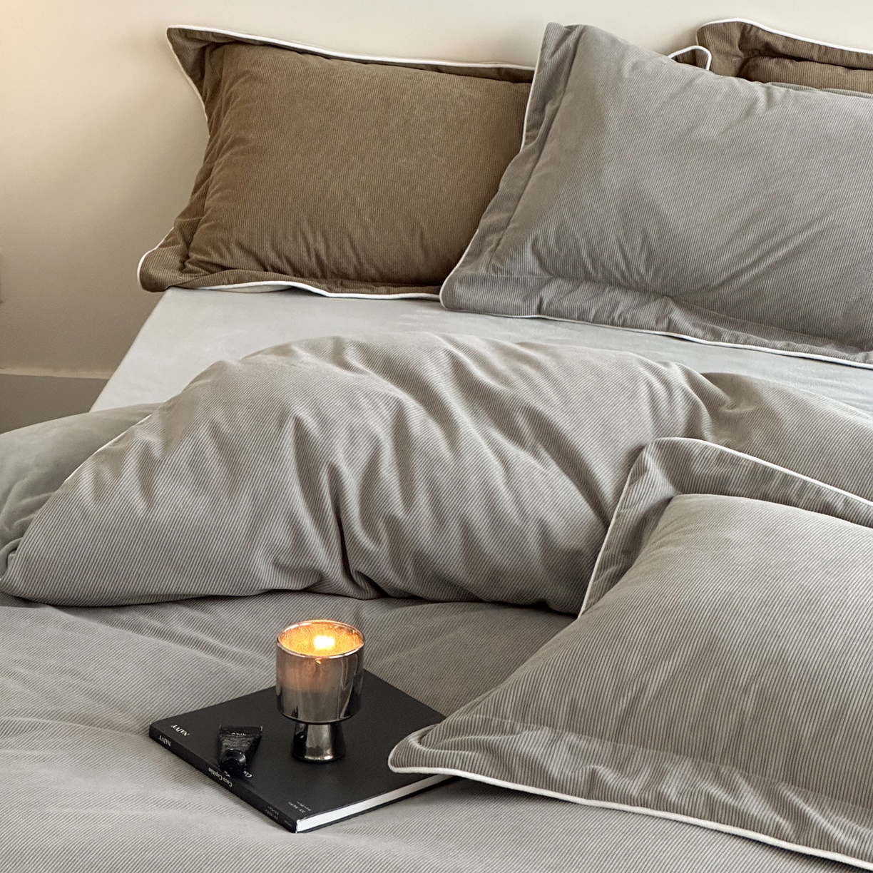 91家纺网 家纺一手货源 找家纺 ONE TWO ONE 121 【提供买家秀】【控价商品】2025新款提花婴儿绒四件套牛奶绒被套床单枕套毛毯被罩被子被芯床品控价 【卷后标准 268 加大 288 】会员-10 沉香-灰