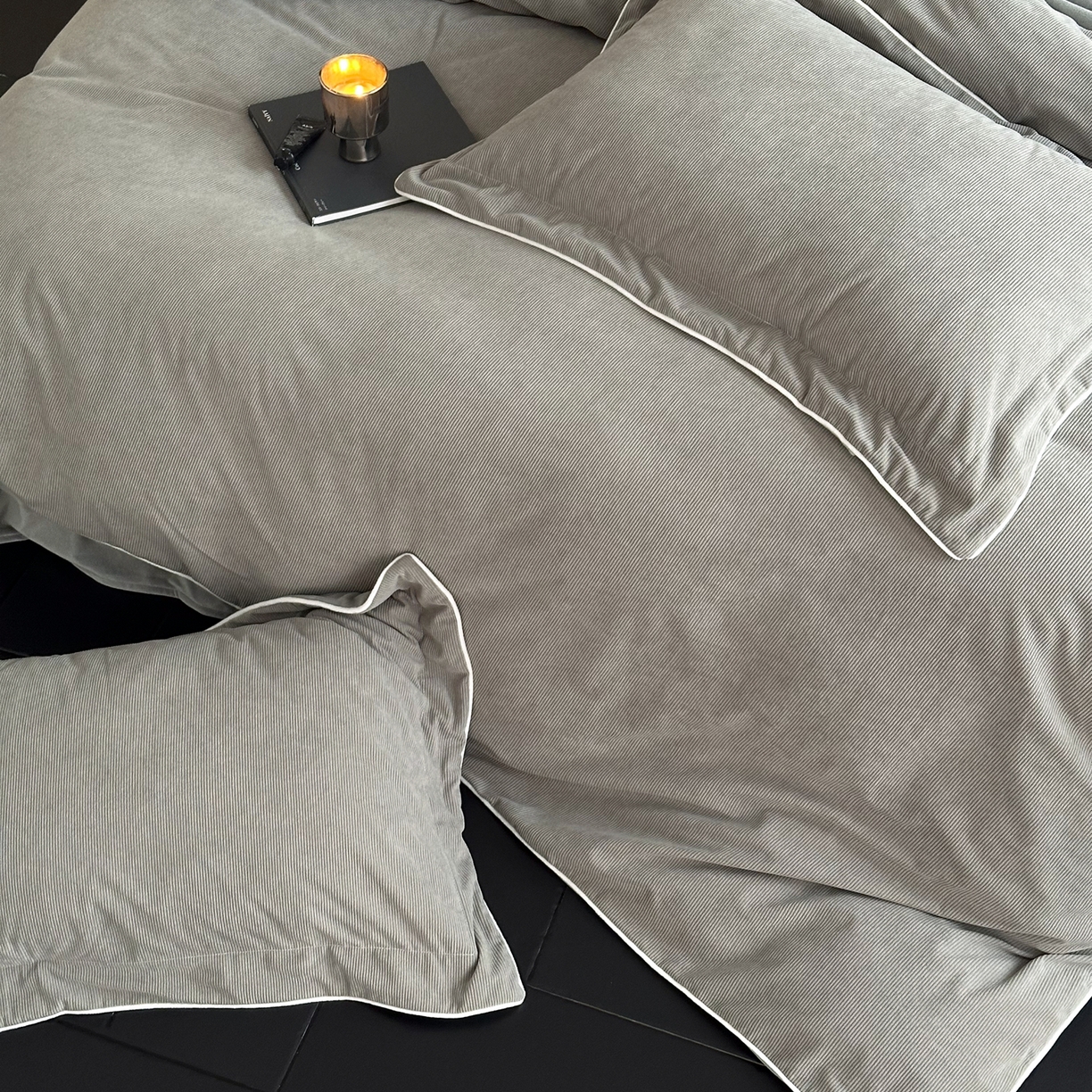 91家纺网 家纺一手货源 找家纺 ONE TWO ONE 121 【提供买家秀】【控价商品】2025新款提花婴儿绒四件套牛奶绒被套床单枕套毛毯被罩被子被芯床品控价 【卷后标准 268 加大 288 】会员-10 沉香-灰