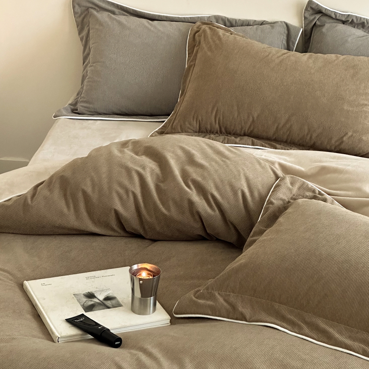 91家纺网 家纺一手货源 找家纺 ONE TWO ONE 121 【提供买家秀】【控价商品】2025新款提花婴儿绒四件套牛奶绒被套床单枕套毛毯被罩被子被芯床品控价 【卷后标准 268 加大 288 】会员-10 沉香-棕