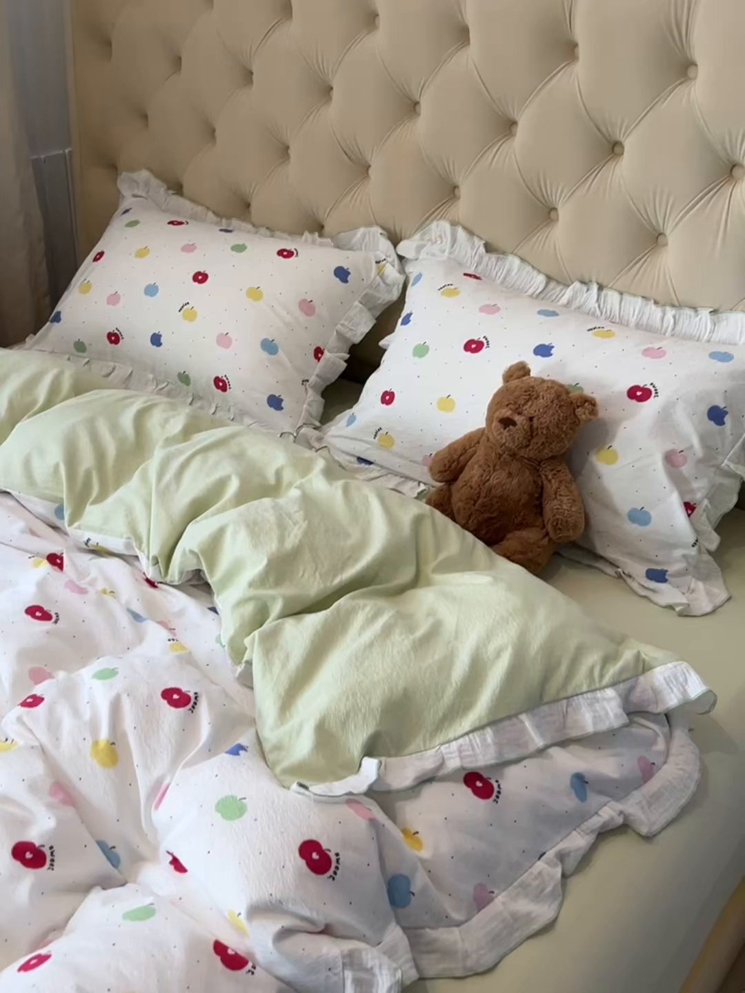 91家纺网 家纺一手货源 找家纺 （总）繁花家居 2025新款高弹线云感木棉多层纱花边超软四件套-风格二